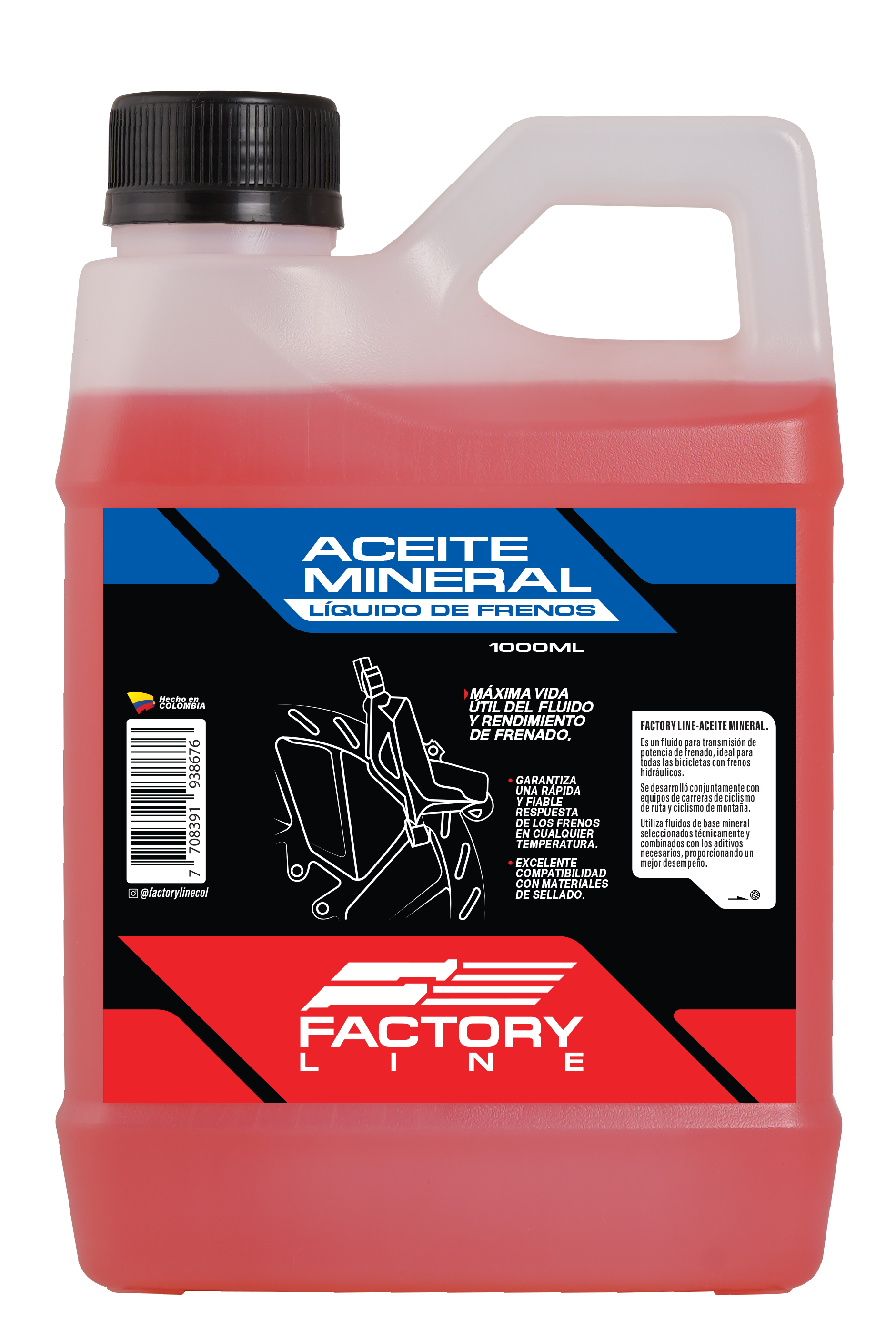 Aceite Mineral para Frenos Hidráulicos Factory Line - 1000ml | Alto Punto de Ebullición | Máximo Rendimiento