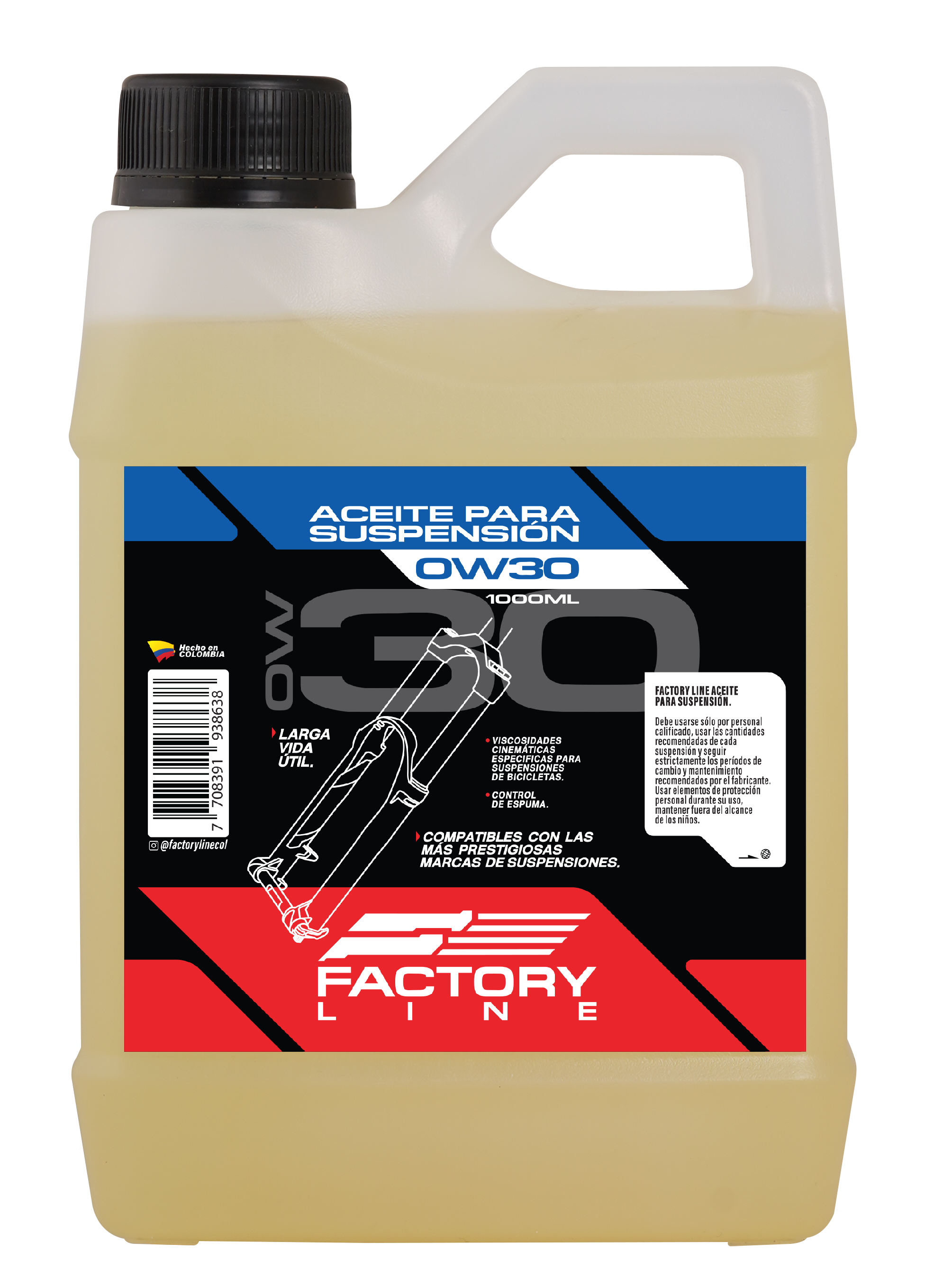 Aceite para Suspensión Factory Line - 1000ml | 1.5wt a 20wt | Horquillas, suspensiones y Shocks