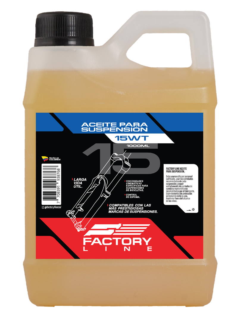 Aceite para Suspensión Factory Line - 1000ml | 1.5wt a 20wt | Horquillas, suspensiones y Shocks