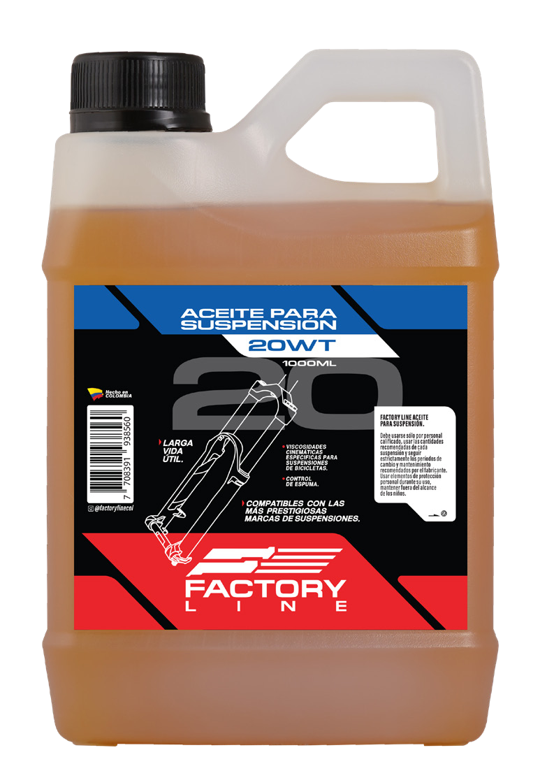 Aceite para Suspensión Factory Line - 1000ml | 1.5wt a 20wt | Horquillas, suspensiones y Shocks
