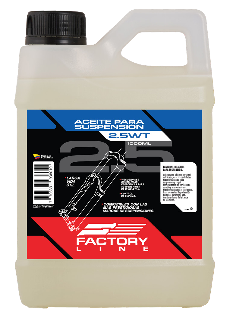 Aceite para Suspensión Factory Line - 1000ml | 1.5wt a 20wt | Horquillas, suspensiones y Shocks