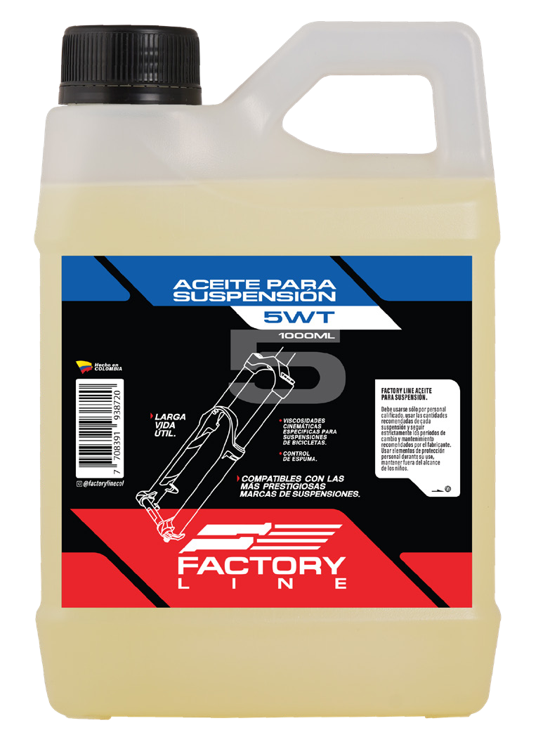 Aceite para Suspensión Factory Line - 1000ml | 1.5wt a 20wt | Horquillas, suspensiones y Shocks