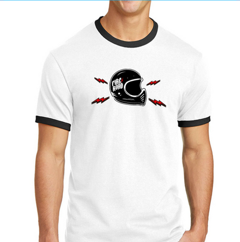 Camiseta casco manga corta blanco - Fire Road Clothing