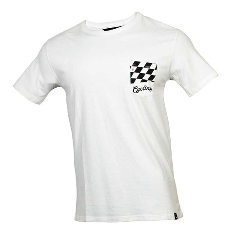 Camiseta bolsillo Cycling blanca - Fire Road Clothing