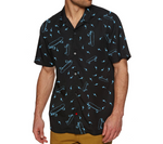 Camisa Patinetas Manga Corta Negro/Azul - Fire Road Clothing